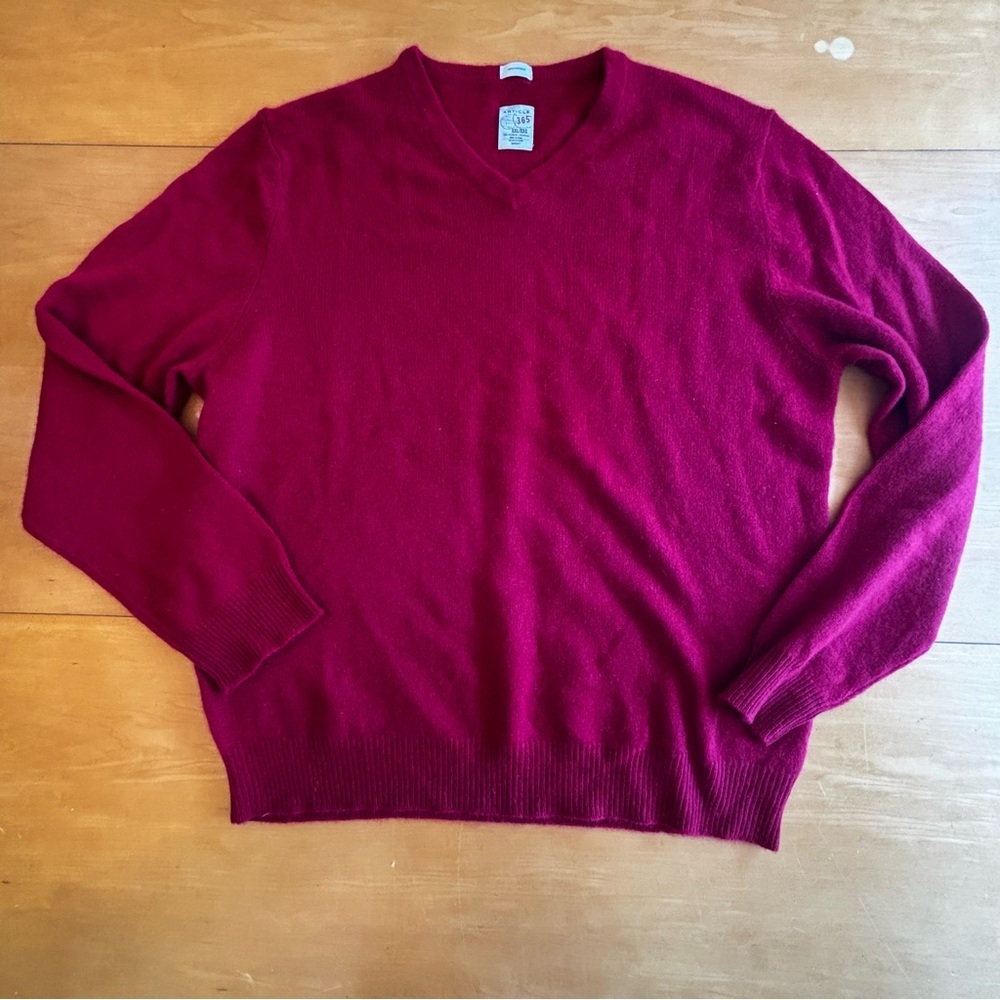 Article 365 XXL wine red V-neck long sleeve cashmere sweater